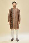 Buy_Arihant Rai Sinha_Black And Orange Printed Kurta Set 