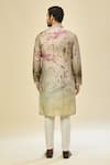 Shop_Arihant Rai Sinha_Gray Silk, Linen, Cotton Printed Kurta Set _at_Aza_Fashions