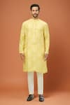 Buy_Arihant Rai Sinha_Yellow Digital Print Kurta Set _at_Aza_Fashions