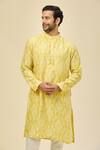Shop_Arihant Rai Sinha_Yellow Digital Print Kurta Set _Online_at_Aza_Fashions