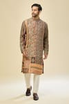 Shop_Arihant Rai Sinha_Black Printed Silk Linen Kurta Set _Online_at_Aza_Fashions