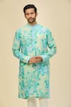 Arihant Rai Sinha_Blue Light Printed Kurta Set _Online_at_Aza_Fashions