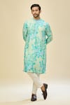 Arihant Rai Sinha_Blue Light Printed Kurta Set _at_Aza_Fashions