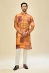 Buy_Arihant Rai Sinha_Mustard Silk, Linen, Cotton Yellow Printed Kurta Set 