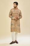 Shop_Arihant Rai Sinha_Gold Digital Print Kurta Set _Online_at_Aza_Fashions