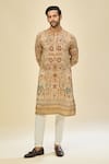 Arihant Rai Sinha_Gold Digital Print Kurta Set _at_Aza_Fashions