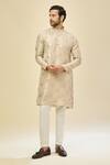 Shop_Arihant Rai Sinha_Gold Kanjivaram Silk Kurta Set _Online_at_Aza_Fashions