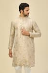 Shop_Arihant Rai Sinha_Gold Kanjivaram Silk Kurta Set 