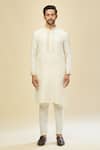 Arihant Rai Sinha_White Weave Kurta Set _Online_at_Aza_Fashions
