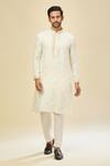 Shop_Arihant Rai Sinha_White Weave Kurta Set _Online_at_Aza_Fashions