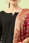 Shop_Samyukta Singhania_Red Woven Banarasi Bandhej Dupatta _Online_at_Aza_Fashions