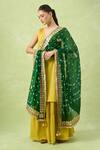 Shop_Samyukta Singhania_Green Embroidered Bandhani Dupatta With Gotta Patti_Online_at_Aza_Fashions