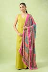 Buy_Samyukta Singhania_Multi Color Ethnic Motifs Printed Mirror Work Dupatta _Online_at_Aza_Fashions