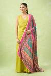 Shop_Samyukta Singhania_Multi Color Ethnic Motifs Printed Mirror Work Dupatta _at_Aza_Fashions