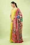 Shop_Samyukta Singhania_Multi Color Mirrors Ethnic Motifs Printed Work Dupatta _at_Aza_Fashions