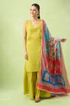 Samyukta Singhania_Multi Color Mirrors, Embroidery Multi-colored Printed Work Dupatta _Online_at_Aza_Fashions