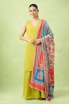 Buy_Samyukta Singhania_Multi Color Mirrors, Embroidery Multi-colored Printed Work Dupatta _Online_at_Aza_Fashions