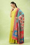 Shop_Samyukta Singhania_Multi Color Mirrors, Embroidery Multi-colored Printed Work Dupatta _Online_at_Aza_Fashions