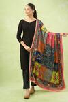 Samyukta Singhania_Multi Color Mirrors, Embroidery Ethnic Printed Work Dupatta _at_Aza_Fashions