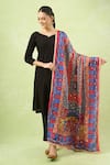 Samyukta Singhania_Multi Color Ethnic Printed Mirror Work Dupatta _Online_at_Aza_Fashions