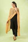 Samyukta Singhania_Gold Embroidered Chiffon Dupatta_Online_at_Aza_Fashions
