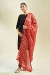 Shop_Samyukta Singhania_Red Printed Bandhani Dupatta_Online_at_Aza_Fashions