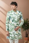 Shop Arihant Rai Sinha Cream Floral Print Semi Indo Sherwani Set Shop_Arihant Rai Sinha_Cream Floral Print Semi Indo Sherwani Set