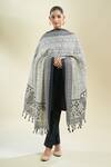 Samyukta Singhania_Black Cotton And White Printed Dupatta _Online_at_Aza_Fashions