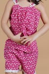 Shop_Samyukta Singhania_Pink Cotton Lace Kids Top And Shorts Set _Online_at_Aza_Fashions