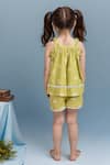 Shop_Samyukta Singhania_Green Cotton Embroidery Kids Top And Shorts Set _at_Aza_Fashions