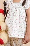 Samyukta Singhania_Off White Cotton Lace Floral Print Kids Pant Set _Online_at_Aza_Fashions