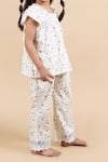Buy_Samyukta Singhania_Off White Cotton Lace Floral Print Kids Pant Set _Online_at_Aza_Fashions