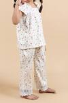Shop_Samyukta Singhania_Off White Cotton Lace Floral Print Kids Pant Set _Online_at_Aza_Fashions
