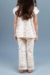 Shop_Samyukta Singhania_Off White Cotton Lace Floral Print Kids Pant Set _at_Aza_Fashions