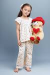 Buy_Samyukta Singhania_Off White Cotton Lace Floral Print Kids Pant Set _at_Aza_Fashions