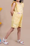 Samyukta Singhania_Yellow Cotton Ruffled Jumpsuit _Online_at_Aza_Fashions