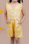 Shop_Samyukta Singhania_Yellow Cotton Ruffled Jumpsuit _Online_at_Aza_Fashions