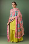 Buy_Samyukta Singhania_Multi Color Ethnic Motifs Printed Mirror Work Dupatta _at_Aza_Fashions