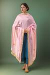 Buy_Samyukta Singhania_Pink Embroidered Dupatta With Beads And Stones_at_Aza_Fashions