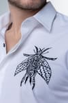 AMIT ARORA_White Acetate Embroidery Casual Shirt _Online_at_Aza_Fashions