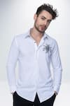 Buy_AMIT ARORA_White Acetate Embroidery Casual Shirt _Online_at_Aza_Fashions