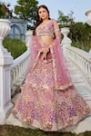 Buy_Samyukta Singhania_Pink Embroidered Lehenga Set _at_Aza_Fashions