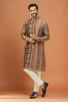 Buy_Arihant Rai Sinha_Black And Orange Printed Kurta Set _at_Aza_Fashions