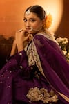 Shop_Neha Khullar x AZA_Purple Embroidered Kurta Set _Online_at_Aza_Fashions