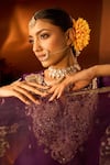 Shop_Neha Khullar x AZA_Purple Embroidered Kurta Set 