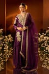 Neha Khullar x AZA_Purple Embroidered Kurta Set 