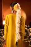 Neha Khullar x AZA_Yellow Embroidered Kurta Set _Online_at_Aza_Fashions