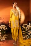 Neha Khullar x AZA_Yellow Embroidered Kurta Set _at_Aza_Fashions