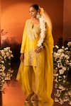 Neha Khullar x AZA_Yellow Embroidered Kurta Set _Online