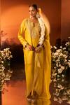 Shop_Neha Khullar x AZA_Yellow Embroidered Kurta Set _Online